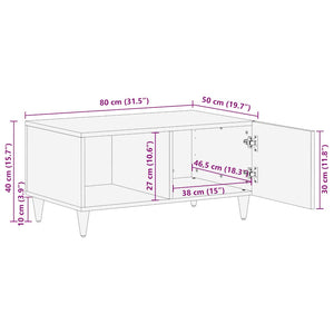 Couchtisch Mango Massivholz 80x50 cm