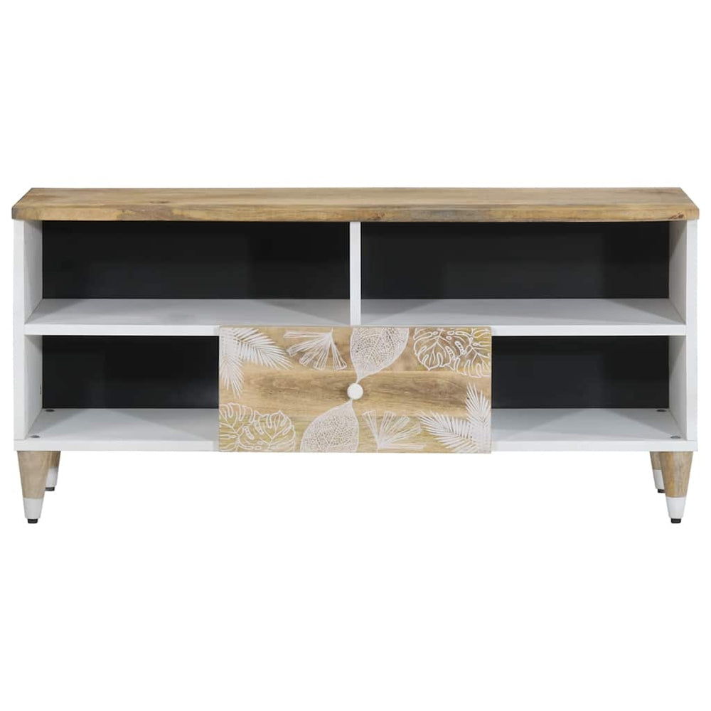 vidaXL Meuble TV 100x33,5x46 cm Bois de manguier massif