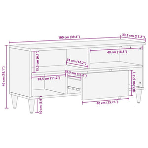 TV-Schrank Mango Massivholz 100cm
