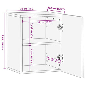 Mango Massivholz Bad-Hängeschrank, 38 cm