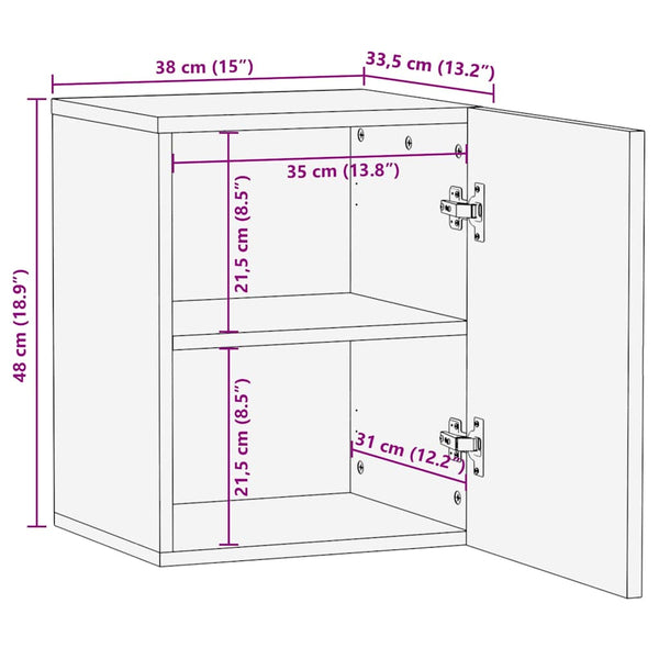 Mango Massivholz Bad-Hängeschrank, 38 cm