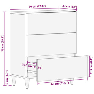 Mehrfarbiger Stauraumschrank Mango Massivholz 60x75cm