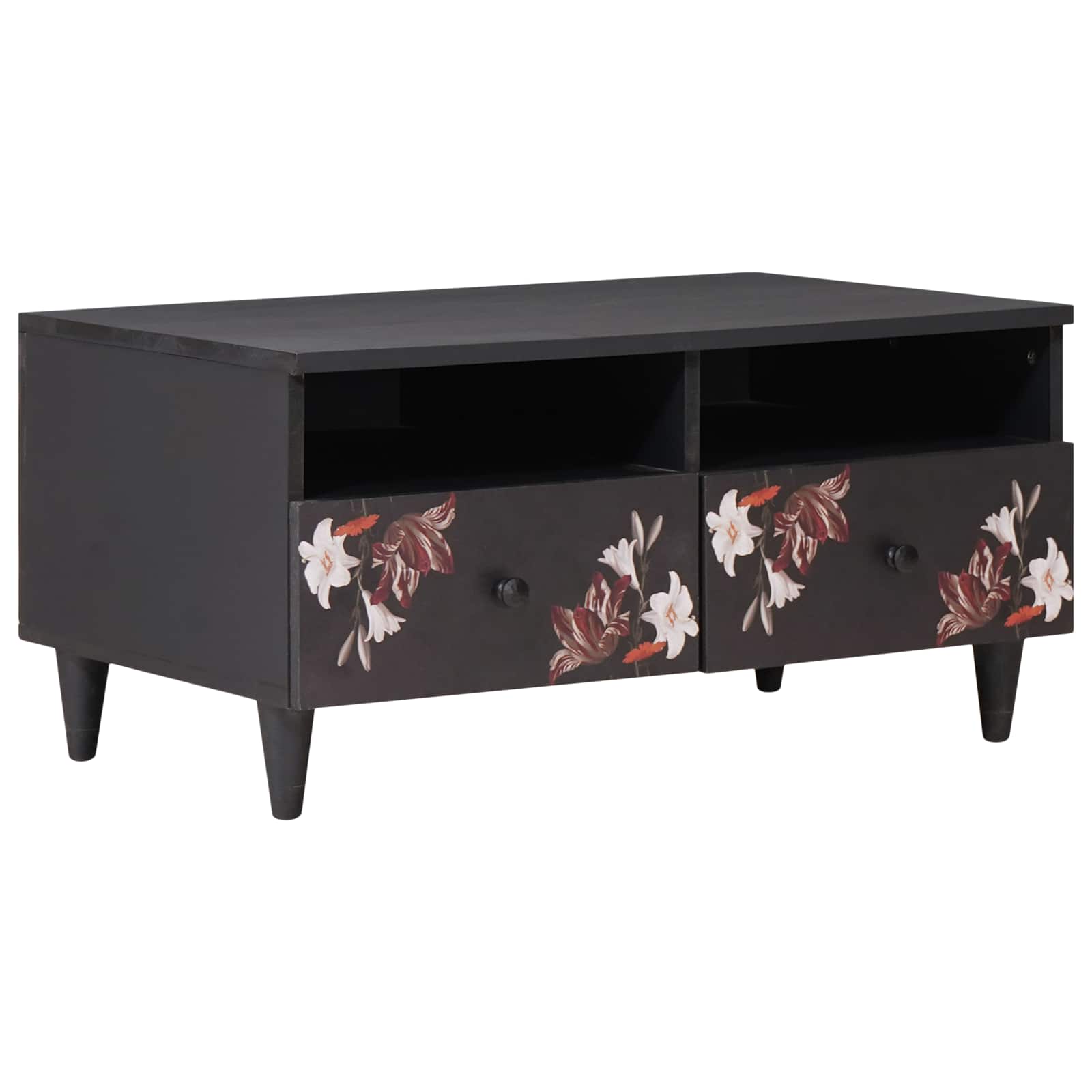 Mehrfarbiger Couchtisch Mango Massivholz 80cm