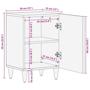 Mehrfarbiger Badezimmerschrank Mango Massivholz