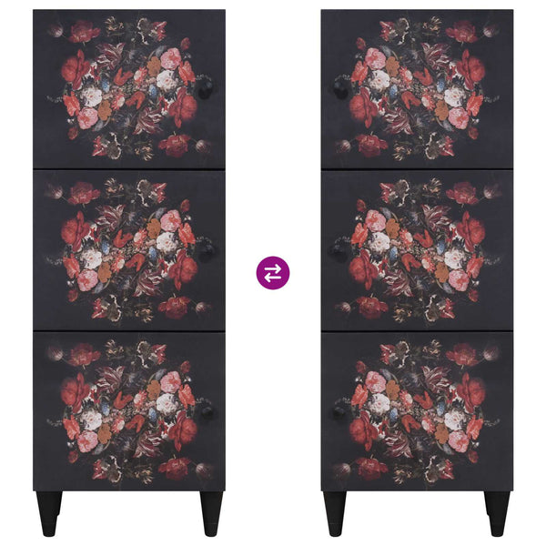 vidaXL Armoires de rangement Multicolore 40 x 33,5 x 110 cm Bois de manguier massif