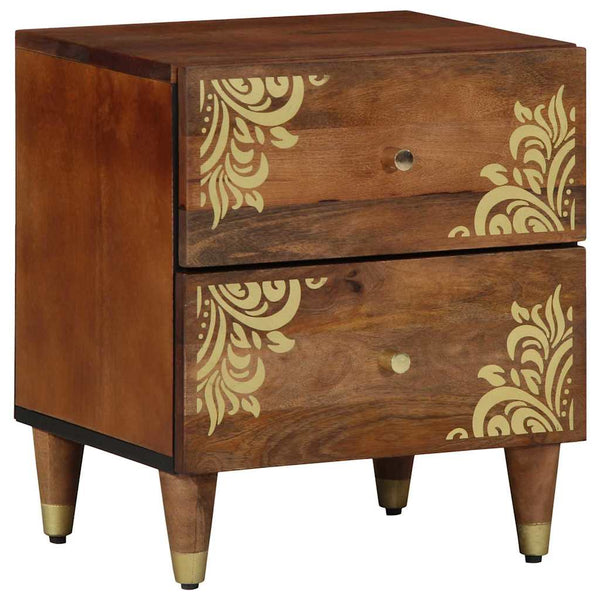 Nachttisch 2er Set Honigbraun Mango Massivholz