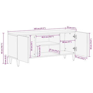 TV-Schrank Honigbraun Massivholz Mango 105 cm