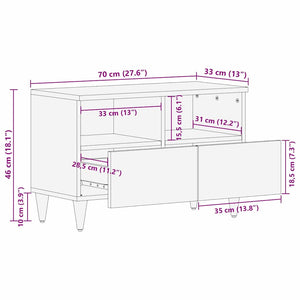 TV-Schrank Mango Massivholz Honigbraun