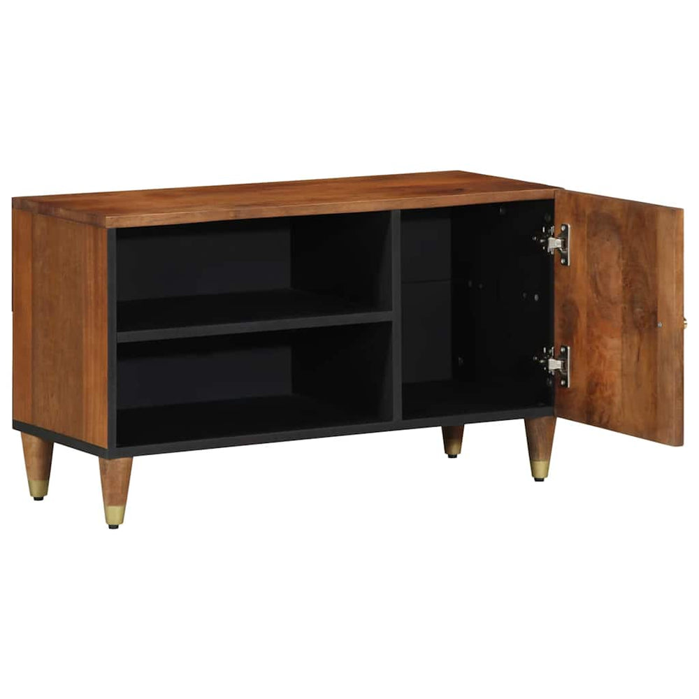Meuble TV vidaXL avec porte Marron miel 80 x 33 x 46 cm Bois de manguier massif