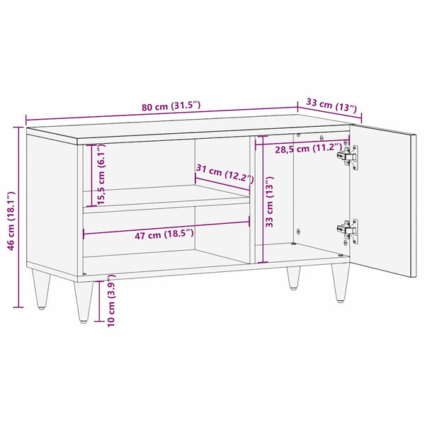 TV-Schrank Honigbraun Mango Massivholz