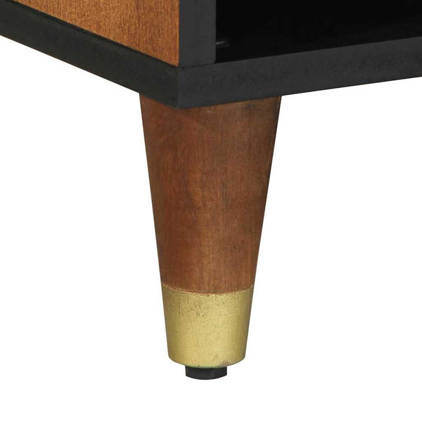 vidaXL Meuble TV marron miel 100 x 33 x 46 cm bois de manguier massif