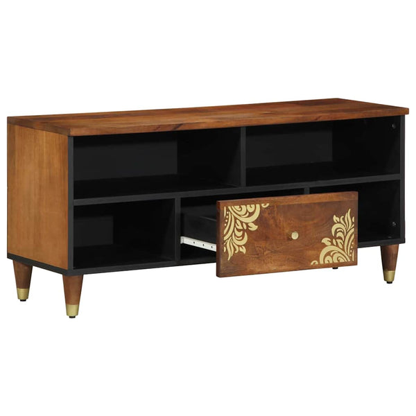 vidaXL Meuble TV marron miel 100 x 33 x 46 cm bois de manguier massif