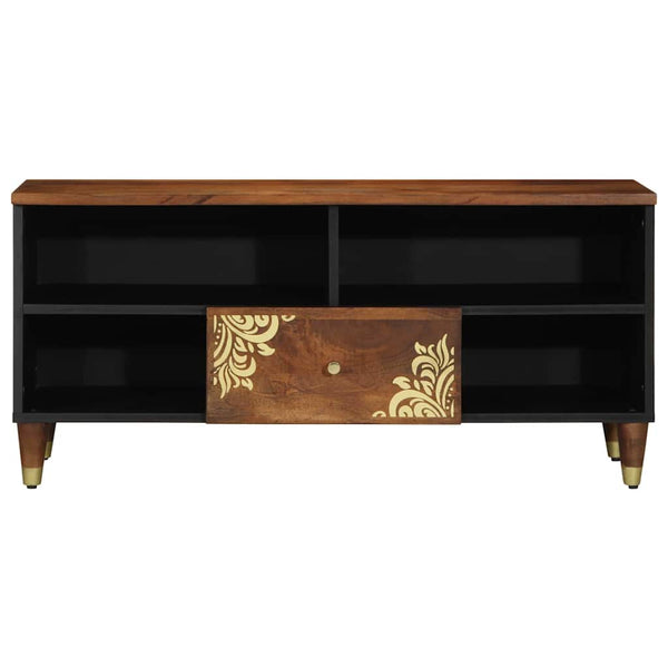 vidaXL Meuble TV marron miel 100 x 33 x 46 cm bois de manguier massif