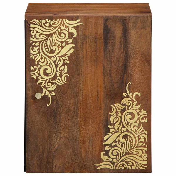 Wandschrank Honigbraun Mango Massivholz 38x33x48 cm