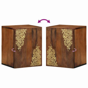 Wandschrank Honigbraun Mango Massivholz 38x33x48 cm