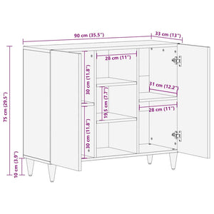 Sideboard Braun Mango Massivholz 90x75 cm