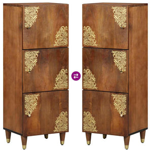 Highboard mit Regal Mango Massivholz Braun