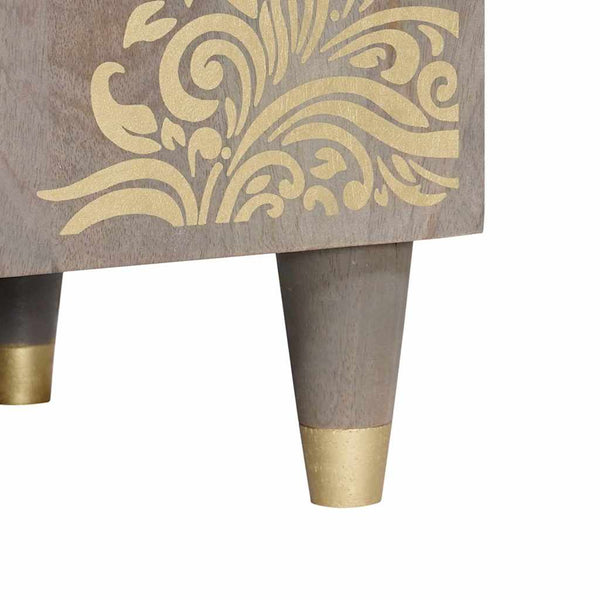 Grauer TV-Schrank Mango Massivholz mit Regal