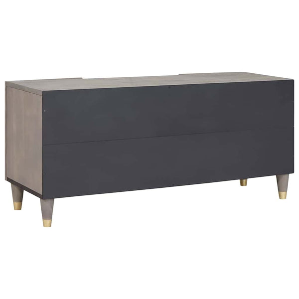 Grauer TV-Schrank Mango Massivholz mit Regal