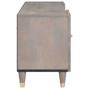 Grauer TV-Schrank Mango Massivholz mit Regal