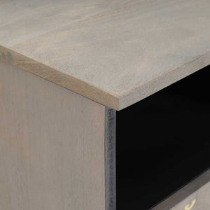 TV-Schrank Grau Mango Massivholz 70 cm