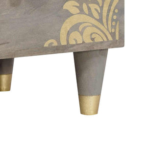 TV-Schrank Grau Mango Massivholz 70 cm