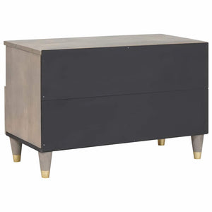 TV-Schrank Grau Mango Massivholz 70 cm