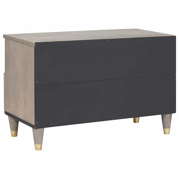 TV-Schrank Grau Mango Massivholz 70 cm