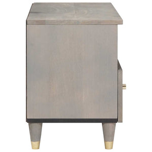 TV-Schrank Grau Mango Massivholz 70 cm