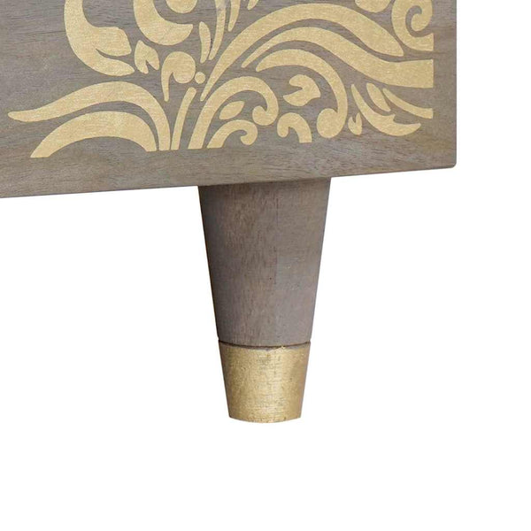 Grauer Couchtisch Mango Massivholz 100x54 cm