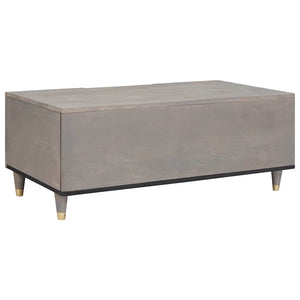 Grauer Couchtisch Mango Massivholz 100x54 cm