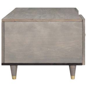Grauer Couchtisch Mango Massivholz 100x54 cm