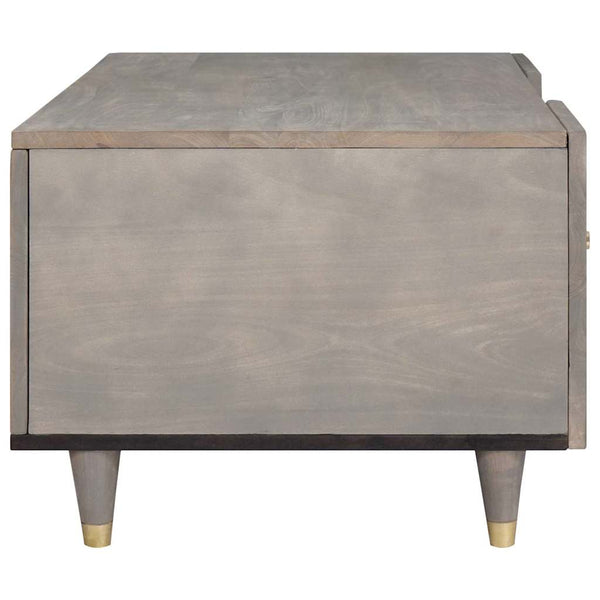 Grauer Couchtisch Mango Massivholz 100x54 cm