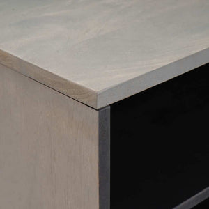 Grauer TV-Schrank Mango Massivholz 80cm