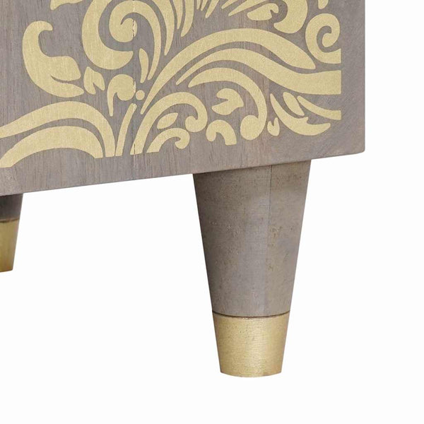 Grauer TV-Schrank Mango Massivholz 80cm