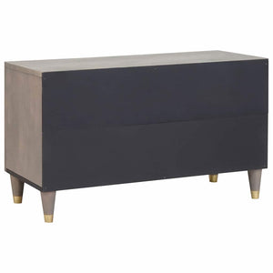 Grauer TV-Schrank Mango Massivholz 80cm