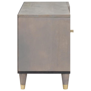 Grauer TV-Schrank Mango Massivholz 80cm