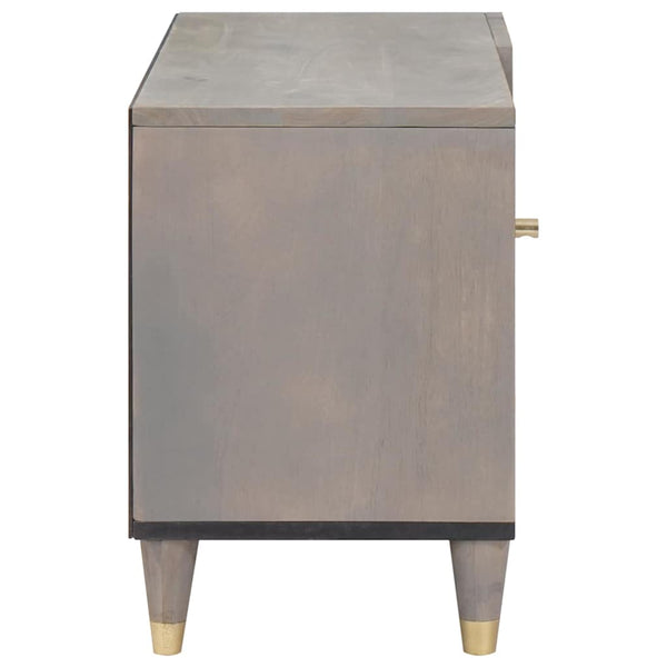Grauer TV-Schrank Mango Massivholz 80cm