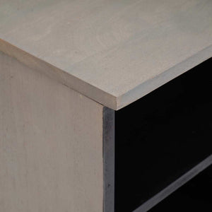 Grauer TV-Schrank mit Regal Mango Massivholz