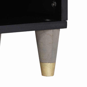 Grauer TV-Schrank mit Regal Mango Massivholz