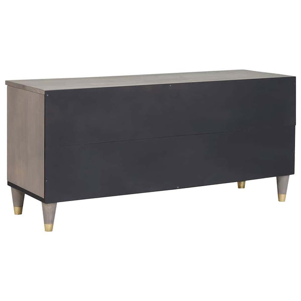 Grauer TV-Schrank mit Regal Mango Massivholz