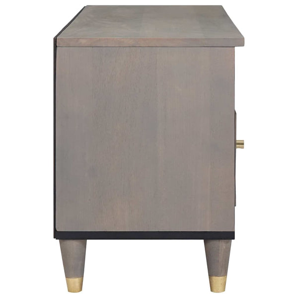 Grauer TV-Schrank mit Regal Mango Massivholz