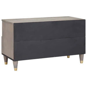 Grauer TV-Schrank Mango Massivholz 80 cm
