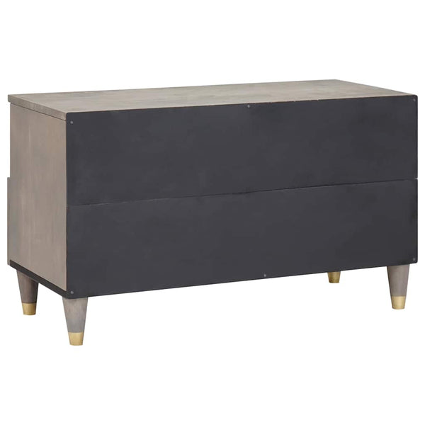 Grauer TV-Schrank Mango Massivholz 80 cm