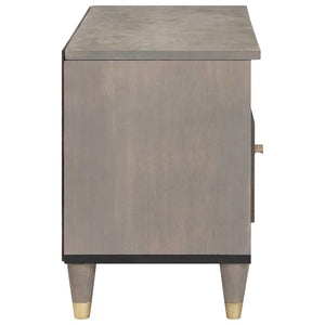 Grauer TV-Schrank Mango Massivholz 80 cm