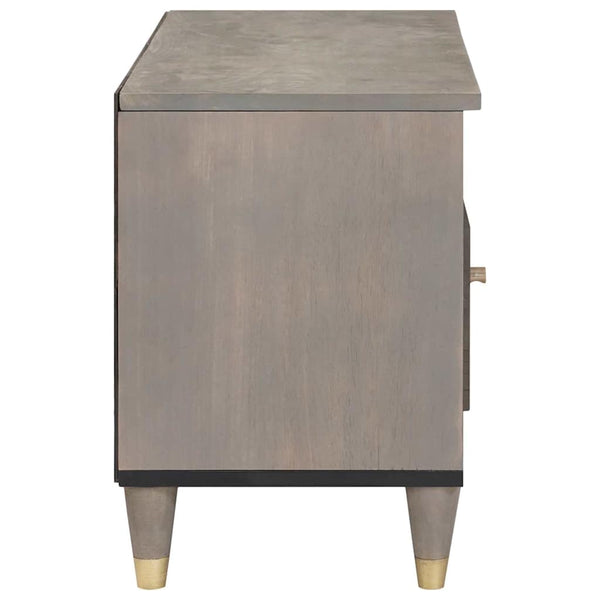 Grauer TV-Schrank Mango Massivholz 80 cm