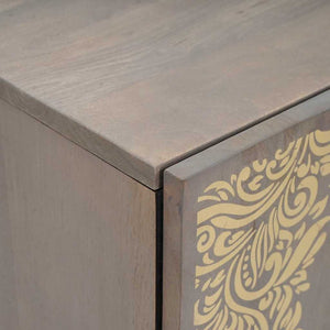 Waschbeckenunterschrank Grau Mango Massivholz