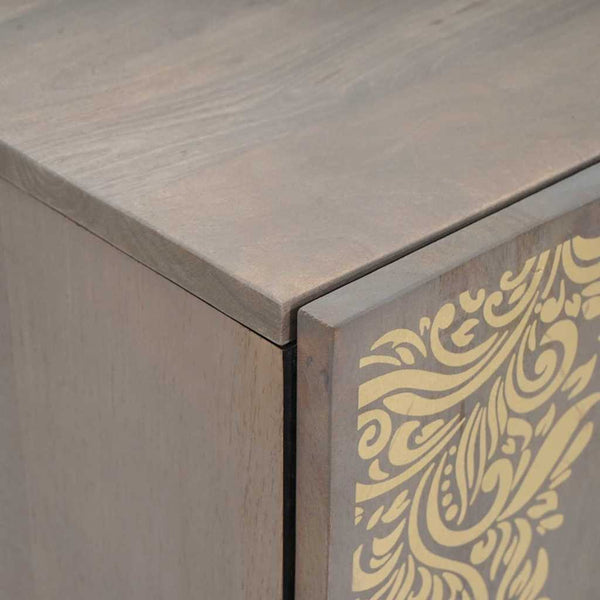 Waschbeckenunterschrank Grau Mango Massivholz