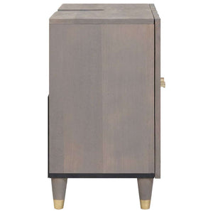 Waschbeckenunterschrank Grau Mango Massivholz