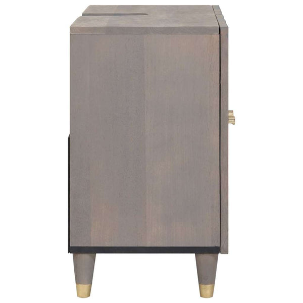 Waschbeckenunterschrank Grau Mango Massivholz